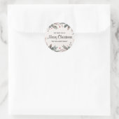 Vrolijke Kerstmis Bloemen Groet Ronde Sticker (Tas)