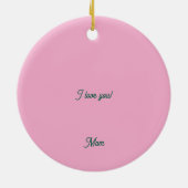 Vrolijke Kerstmis Bloemen Kat Keramisch Ornament (Achterkant)