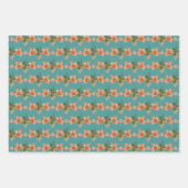 Vrolijke Kerstmis Bloemenduif met hart Inpakpapier Vel (Voorkant 3)