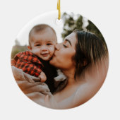 Vrolijke Kerstmis Botanische Bloemen Keramisch Ornament (Achterkant)