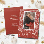 Vrolijke Kerstmis Botanische Foto Gevouwen Feestdagen Kaart