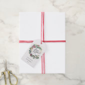 Vrolijke Kerstmis Botanische krans Cadeaulabel (Met Touw)