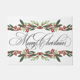 Vrolijke Kerstmis Botanische Vakantie Deurmat