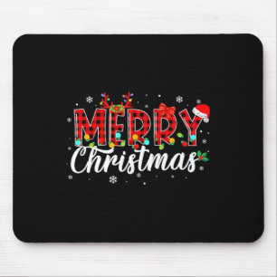 Vrolijke Kerstmis Buffalo Plaid Red Santa Family M Muismat