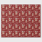 Vrolijke Kerstmis Bulldog Dog Holiday Cadeaupapier (Vlak)