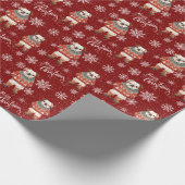 Vrolijke Kerstmis Bulldog Dog Holiday Cadeaupapier (Hoek)