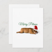 Vrolijke Kerstmis bulldog vakantie kaart (Voorkant / Achterkant)