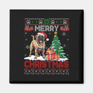 Vrolijke Kerstmis Bullmastiff Lovers Family Ugly X Magneet