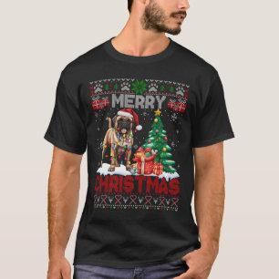 Vrolijke Kerstmis Bullmastiff Lovers Family Ugly X T-shirt