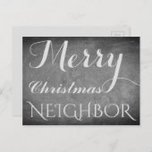 Vrolijke Kerstmis Buurman Chalkboard Typografie Feestdagenkaart (Voorkant / Achterkant)