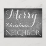 Vrolijke Kerstmis Buurman Chalkboard Typografie Feestdagenkaart<br><div class="desc">Merry Christmas Neighbor,  u kunt de "Neighbor" tekst wijzigen,  Handschrift Typografie Chalks Chalkboard Blackboard Black and White Vakantie Prettige feestdagen Season Custom Christmas Kaart,  u kunt ook gemakkelijk de naam en het adres van de ontvanger toevoegen,  als u liever thuis dit toe te voegen gewoon de voorbeeldtekst verwijderen.</div>