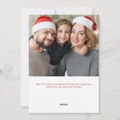 Vrolijke Kerstmis Candy Cane Bow Foto Feestdagenkaart (Achterkant)