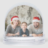 Vrolijke Kerstmis Candy Cane Bow Foto Sneeuwbol (Achterkant)