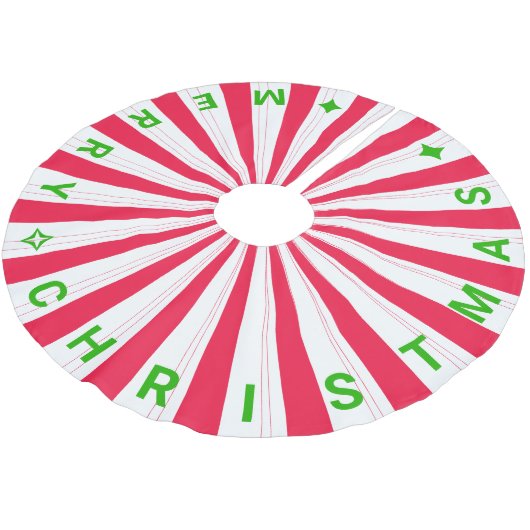 Vrolijke Kerstmis Candy Cane Stripe Kerstboom Rok (Gekanteld)