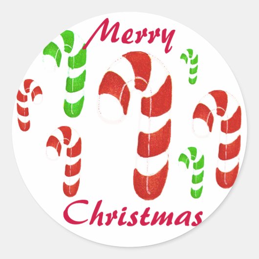 Vrolijke Kerstmis Candy Cane zegels (Voorkant)