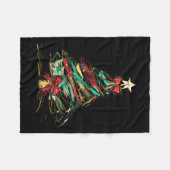 Vrolijke Kerstmis Coquette Bow Xmas Tree Family Pa Fleece Deken (Voorkant (Horizontaal))