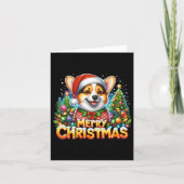 Vrolijke Kerstmis Corgi Hond Corgmas Matching Kers Kaart (Voorkant)