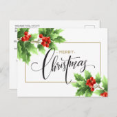 Vrolijke Kerstmis Corporate Groet Vakantie Briefkaart (Voorkant / Achterkant)