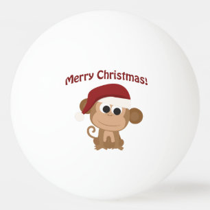 Vrolijke Kerstmis! De Aap van de kerstman Pingpongbal