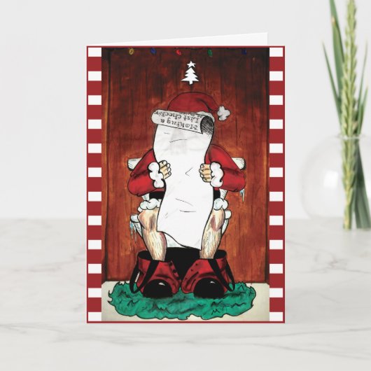 Vrolijke Kerstmis! (De Lijst van de Kerstman) Feestdagen Kaart (Voorkant)