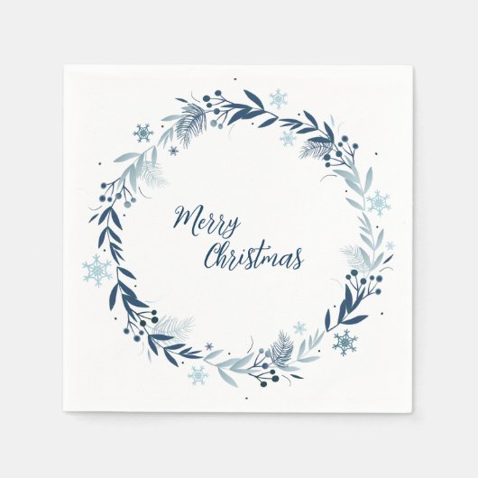 Vrolijke Kerstmis Delicate Winter krans Servet (Voorkant)