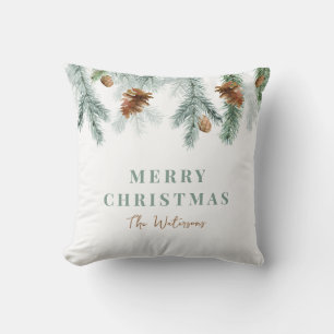 Vrolijke Kerstmis dennen vakantie Kussen