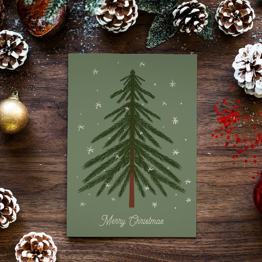 Vrolijke Kerstmis dennenboom Briefkaart