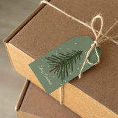 Vrolijke Kerstmis dennenboom Cadeaulabel