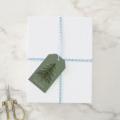Vrolijke Kerstmis dennenboom Cadeaulabel (Met Touw)