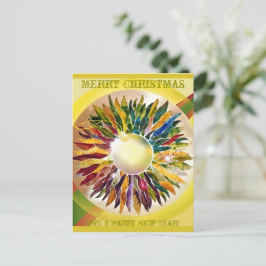 Vrolijke Kerstmis die Glas verfraaien Feestdagenkaart (Staand voorkant)