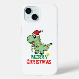 Vrolijke Kerstmis Dinosaurus iPhone 15 Case
