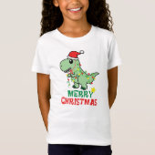 Vrolijke Kerstmis Dinosaurus T-shirt (Voorkant)