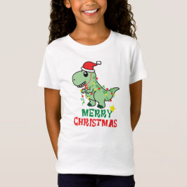 Vrolijke Kerstmis Dinosaurus T-shirt
