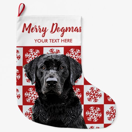 Vrolijke Kerstmis Dogma's Black Lab Feestelijke Ro Grote Kerstsok (Voorkant)