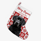 Vrolijke Kerstmis Dogma's Black Lab Feestelijke Ro Grote Kerstsok (Voorkant (Hangend))