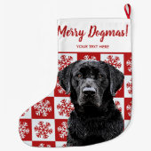 Vrolijke Kerstmis Dogma's Black Lab Feestelijke Ro Grote Kerstsok (Achterkant)
