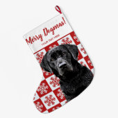 Vrolijke Kerstmis Dogma's Black Lab Feestelijke Ro Grote Kerstsok (Achterkant (Hangend))