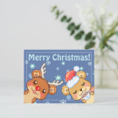 Vrolijke Kerstmis draagt Briefkaart (Staand voorkant)