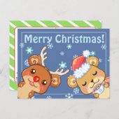 Vrolijke Kerstmis draagt Briefkaart (Voorkant / Achterkant)