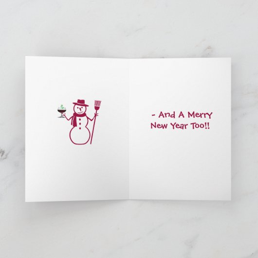 Vrolijke Kerstmis een - en Vrolijk Nieuwjaar ook!! Feestdagen Kaart (Binnen)