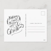 Vrolijke Kerstmis Eenvoudige Moderne Fotovakantie Feestdagenkaart (Achterkant)