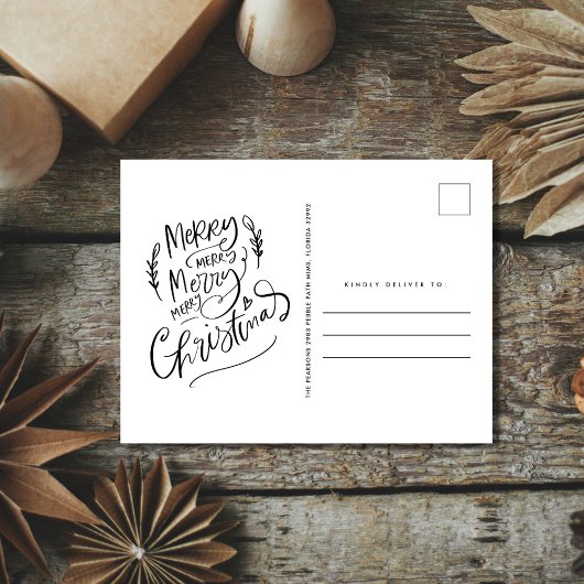 Vrolijke Kerstmis Eenvoudige Moderne Fotovakantie Feestdagenkaart