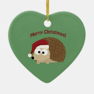 Vrolijke Kerstmis! Egel Keramisch Ornament