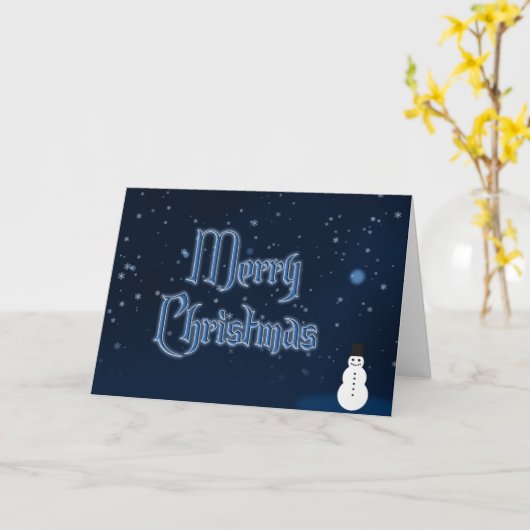 Vrolijke Kerstmis elegante Kerstmissneeuwpop Kaart (Gele Bloem)