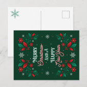 Vrolijke Kerstmis en een Gelukkig Briefkaart van (Voorkant / Achterkant)