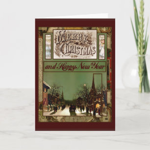 Vrolijke Kerstmis en een Gelukkig Nieuwjaar Feestdagen Kaart