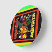 Vrolijke Kerstmis en een Gelukkig Nieuwjaar Ronde Klok (Hoek)