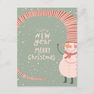 Vrolijke Kerstmis en een Gelukkige Cartoon van het Feestdagenkaart