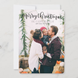 Vrolijke Kerstmis en een Gelukkige Nieuwjaarskaart Feestdagenkaart