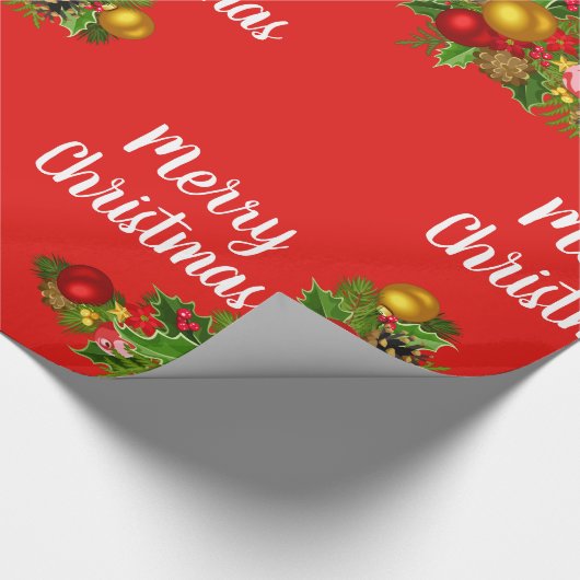 Vrolijke Kerstmis en Kleurrijke Decoraties Gift Wr Cadeaupapier (Hoek)